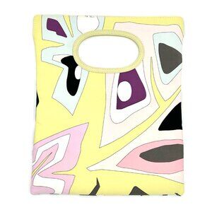 RARE Authentic Emilio Pucci SS 2004 2way Clutch Bag Yellow Lilac Pastel